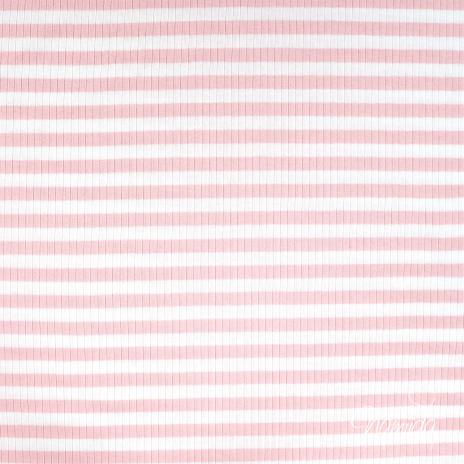 0,5 MTR. ♥ RIPPSTRICK JERSEY STREIFEN ROSE ♥