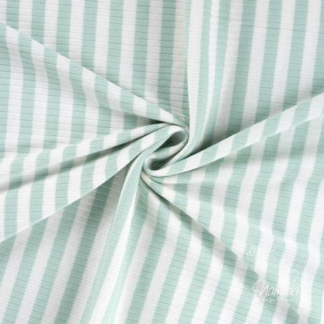 0,5 MTR. ♥ RIPPSTRICK JERSEY STREIFEN MINT ♥