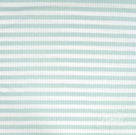 0,5 MTR. ♥ RIPPSTRICK JERSEY STREIFEN MINT ♥