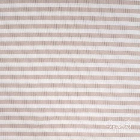 0,5 MTR. ♥ RIPPSTRICK JERSEY STREIFEN TAUPE ♥