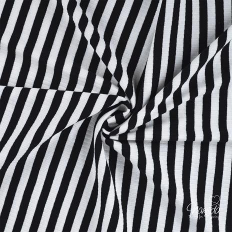0,5 MTR. ♥ RIPPSTRICK JERSEY STREIFEN SCHWARZ ♥