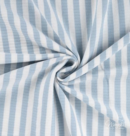 0,5 MTR. ♥ RIPPSTRICK JERSEY STREIFEN HIMMELBLAU ♥