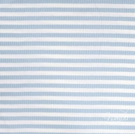 0,5 MTR. ♥ RIPPSTRICK JERSEY STREIFEN HIMMELBLAU ♥