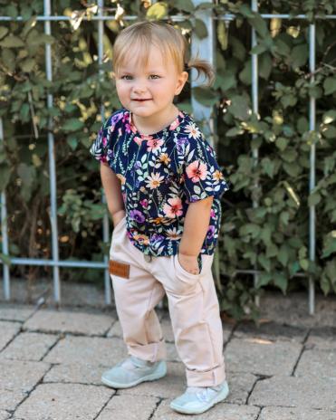 RESSTÜCK 1,30 MTR.  ♥ AQUARELL SUMMER FLOWERFIELD DARK NAVY JERSEY