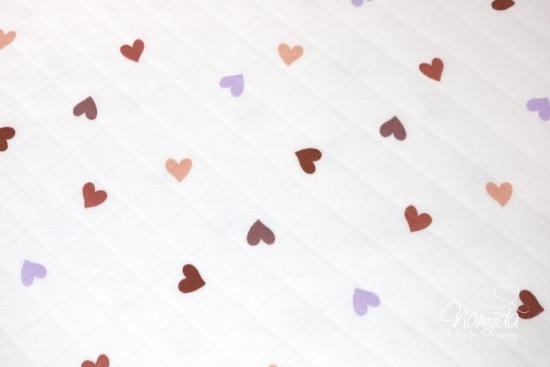 0,5 MTR. ♥ STEPPSTOFF HERZEN MULTICOLOR ♥