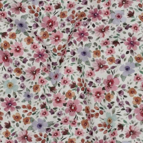 0,5 MTR.♥ BLÜTENMEER ROSE MINT BAUMWOLL POPELINE ♥