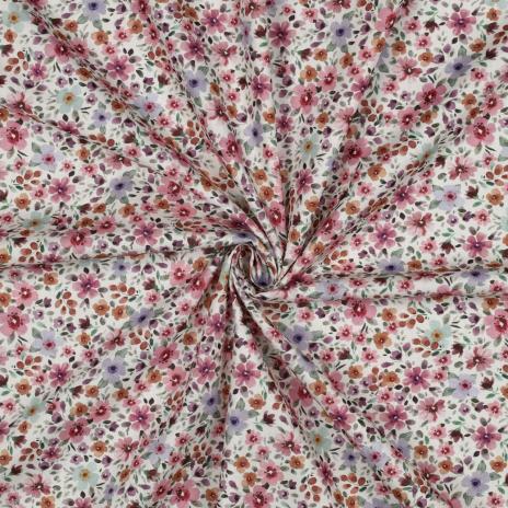 0,5 MTR.♥ BLÜTENMEER ROSE MINT BAUMWOLL POPELINE ♥