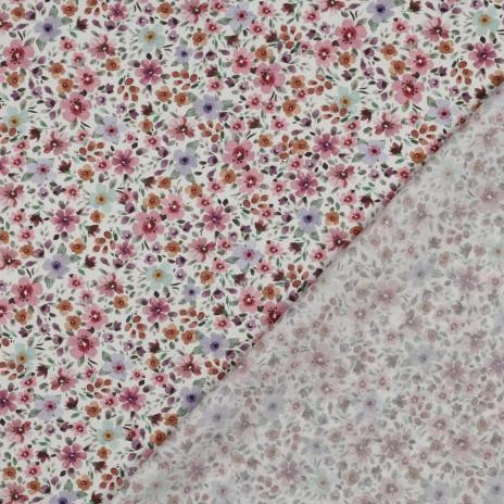 0,5 MTR.♥ BLÜTENMEER ROSE MINT BAUMWOLL POPELINE ♥