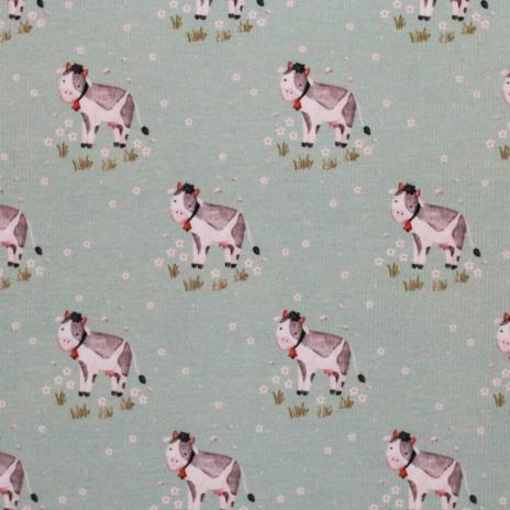 0,5 MTR. ♥ RIPPSTRICK JERSEY LANDLEBEN KUH ♥