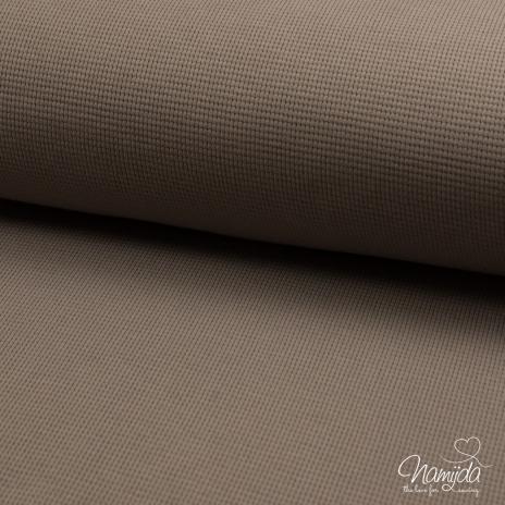 0,5 MTR. WAFFEL JERSEY 100% BAUMWOLLE - TAUPE