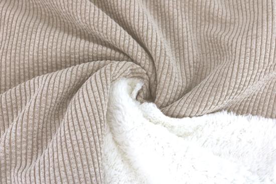 0,5 MTR. ♥ WEICHER PLÜSCHCORD BEIGE ♥
