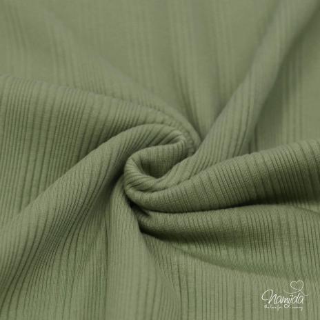 0,5 MTR.  ♥ RIPPSTRICK DIFFERENT STRIPES JERSEY KHAKI LIGHT ♥