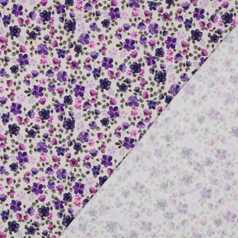 0,5 MTR. ♥ STREUBLÜMCHEN JERSEY - BEERE/LILA ♥