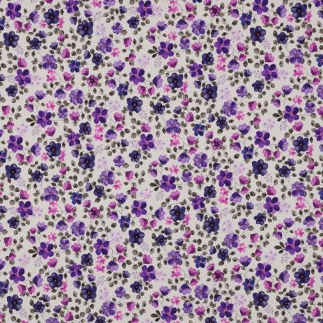 0,5 MTR. ♥ STREUBLÜMCHEN JERSEY - BEERE/LILA ♥