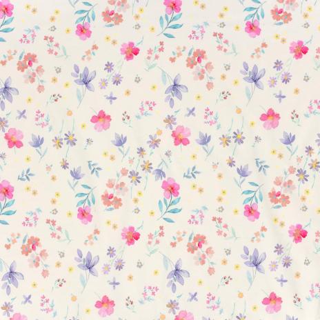 0,5 MTR. ♥ FLOWERS GARDEN COLOURFUL BIO JERSEY ♥