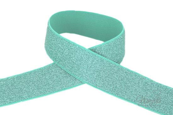 1 MTR. SOFT Glitzer Gummiband 40mm DUSTY MINT