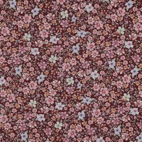 0,5 MTR.♥ BLÜTENMEER BEERE BAUMWOLL POPELINE ♥