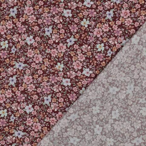 0,5 MTR.♥ BLÜTENMEER BEERE BAUMWOLL POPELINE ♥