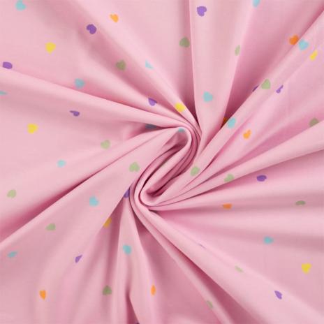 0,50 MTR. ♥ PASTELL HERZCHEN ROSA JERSEY ♥