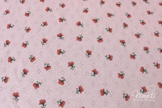 0,5 MTR. BAUMWOLLJERSEY POINTOILLE BLÜMCHEN