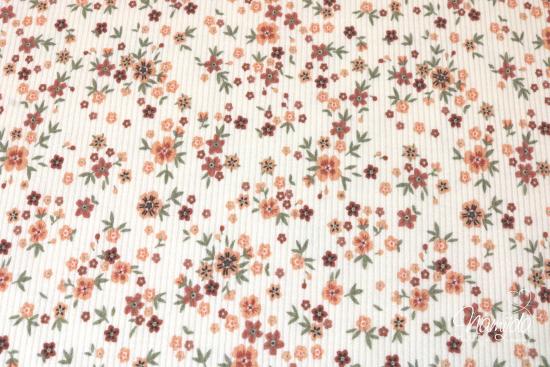 0,5 MTR.  ♥ RIPPSTRICK JERSEY SPRING FLOWERS ♥