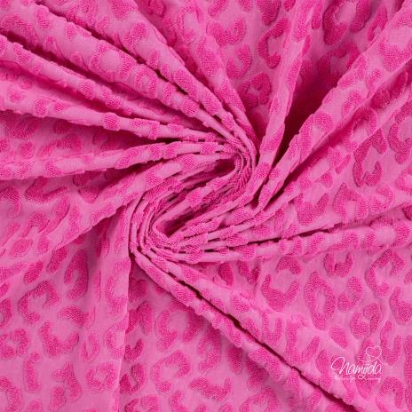 0,5 MTR. ♥ FROTTEE JACQUARD LEO PINK ♥