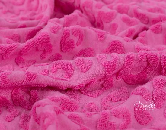 0,5 MTR. ♥ FROTTEE JACQUARD LEO PINK ♥