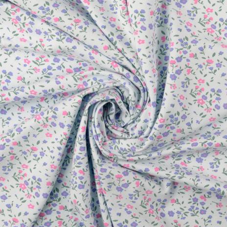 0,50 MTR. ♥ SOFT BLOSSOM STREUBLÜMCHEN HELLBLAU JERSEY ♥