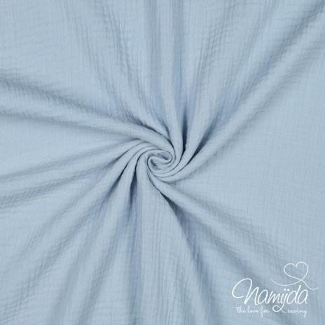 0,5 MTR. ♥ DouBLE GAUZE - Musselin HellBlau - Baumwollstoff ♥