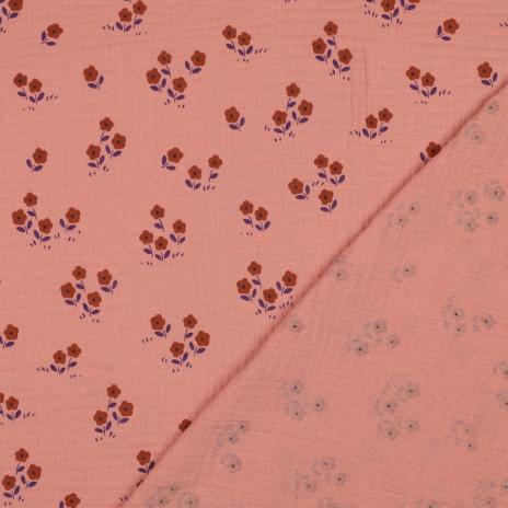 0,5 MTR. ♥ STREUBLÜMCHEN PUDER MUSSELIN  ♥