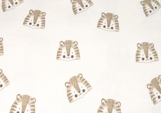 0,5 MTR. ♥ RIPPSTRICK JERSEY CUTE LION NATUR ♥