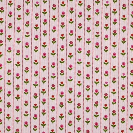 0,5 MTR. ♥ RIPPSTRICK JERSEY  LILLE BLOMST ROSE ♥