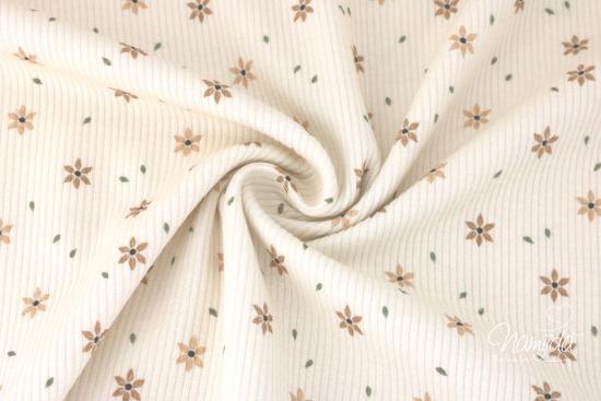 0,5 MTR. ♥ RIPPSTRICK JERSEY DAISIES NATUREL ♥