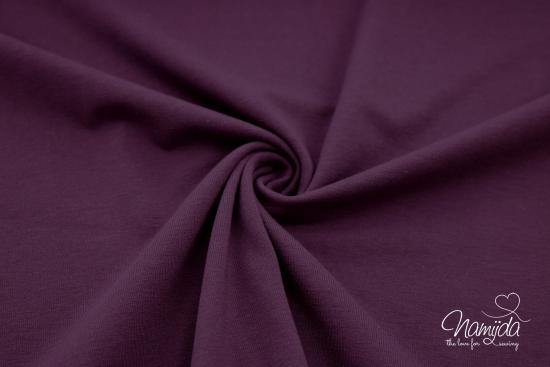 0,5 MTR. ♥ KUSCHLIG WEICHER BIO SoFT SWEAT AUBERGINE ♥