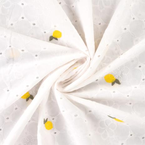 0,5 MTR.  ZITRONEN LOCHSTICKERREI WEISS