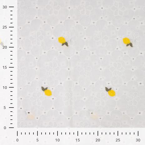 0,5 MTR.  ZITRONEN LOCHSTICKERREI WEISS