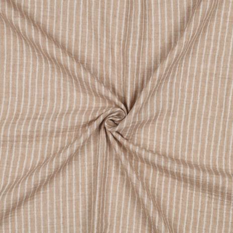 0,5 MTR. ♥ MUSSELIN STRIPES TAUPE ♥