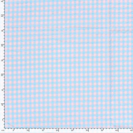0,5 MTR. SEERSUCKER KAROS HELLBLAU BAUMWOLLE POPELINE