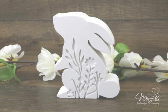 1 STÜCK ♥ GIESSFORM SILIKON BLUMEN OSTERHASE STEHEND ♥