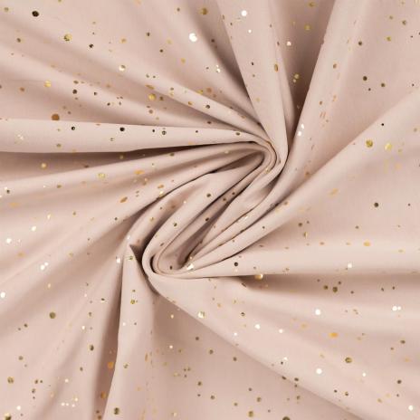 0,50 MTR. ♥ GOLDEN BLUSH FOIL TAUPE JERSEY ♥