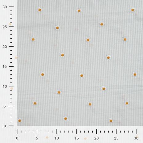 0,5 MTR. SEERSUCKER STREIFEN GÄNSEBLÜMCHEN MINT BAUMWOLLE
