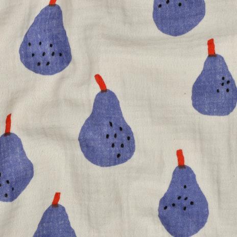 0,5 MTR. ♥ MuSSELIN BIRNEN BLAU ♥