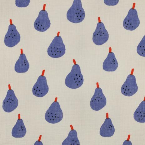 0,5 MTR. ♥ MuSSELIN BIRNEN BLAU ♥