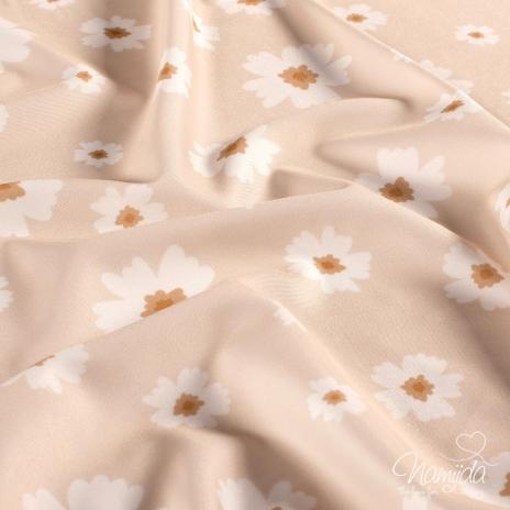 0,5 MTR.  ♥ BADESTOFF LYCRA FLOWERS APRICOT UPF50 ♥