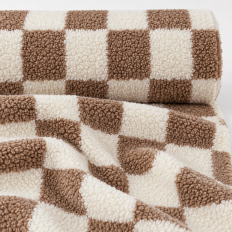0,5 MTR. ♥ TEDDY COZY SQUARES SAND ♥