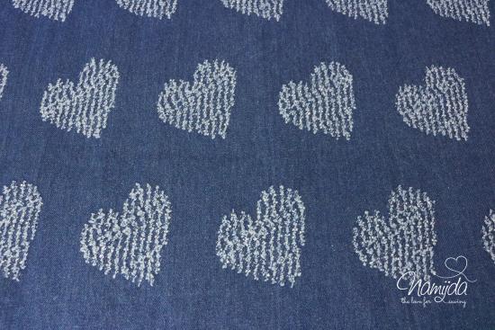 0,5 MTR. DENIM JACQUARD HEARTS JEANS
