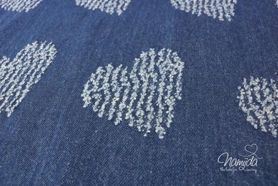 0,5 MTR. DENIM JACQUARD HEARTS JEANS