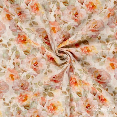 0,5 MTR. ♥ MUSSELIN VINTAGE ROSES ♥