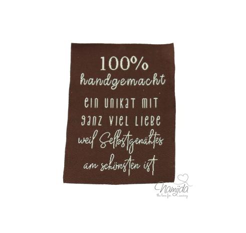 1 STCK. ♥ XL NAMIJDA EP WEBETIKETTEN - 100% handgemacht ... - BRAUN ♥