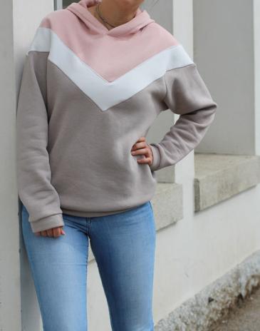 0,5 MTR. HEAVY SWEAT KUSCHLIGER WINTER SWEAT BEIGE MELANGE -6153-Bündchen exakt passend